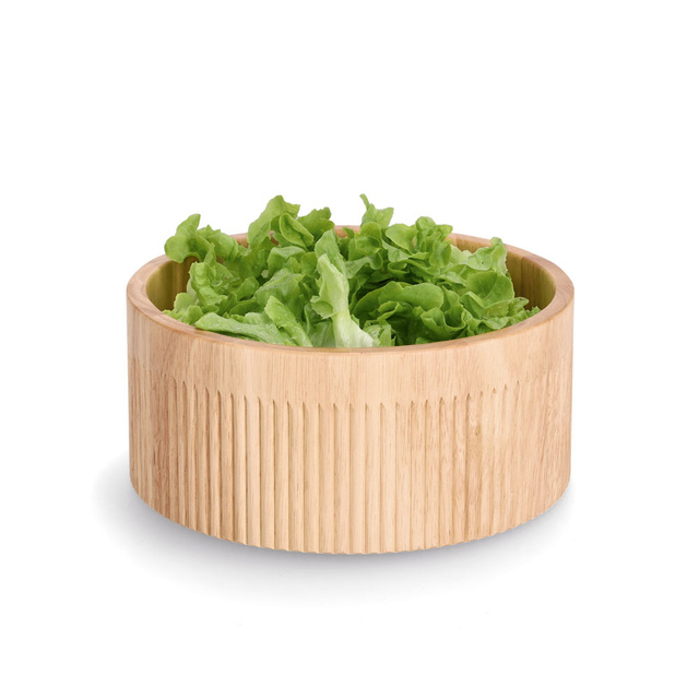 Bol cilindric cu striatii, bambus, Ø 27 x 12 cm