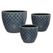 Ghivece din ceramica, 3 bucati, cu decoratiuni