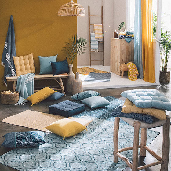 Perna decorativa cu ciucuri BORNEO, 40 x 40 cm