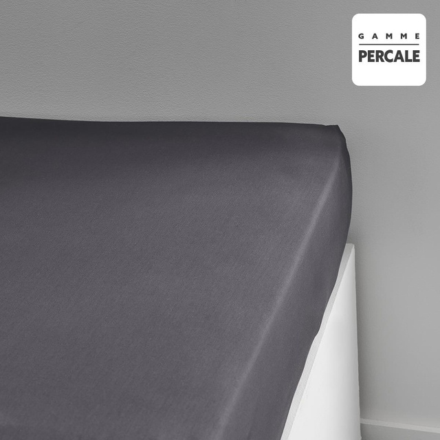 Cearsaf cu elastic, percal, uni, 160 x 200 cm