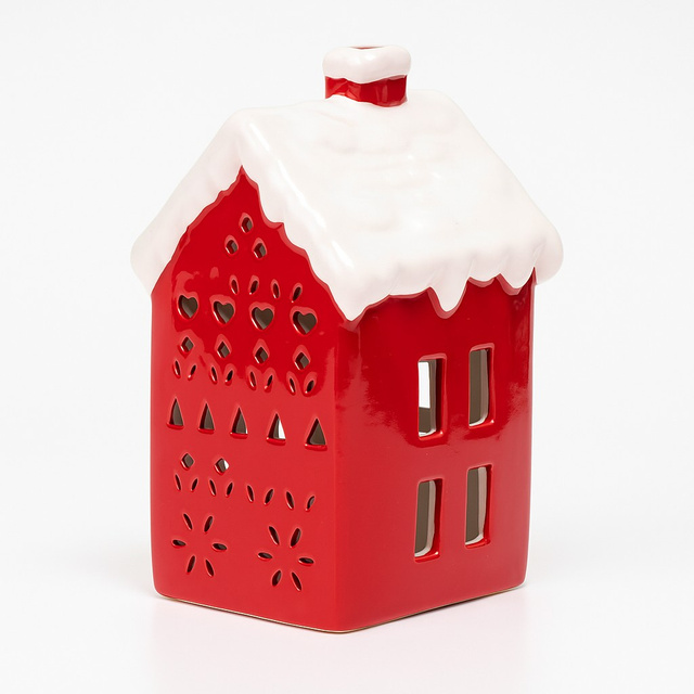 Lampă LED în formă de casă, 13 cm, roșie