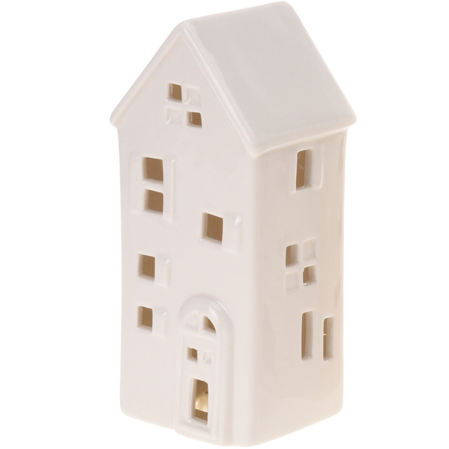 Casă decorativă din ceramică LED, 16 cm