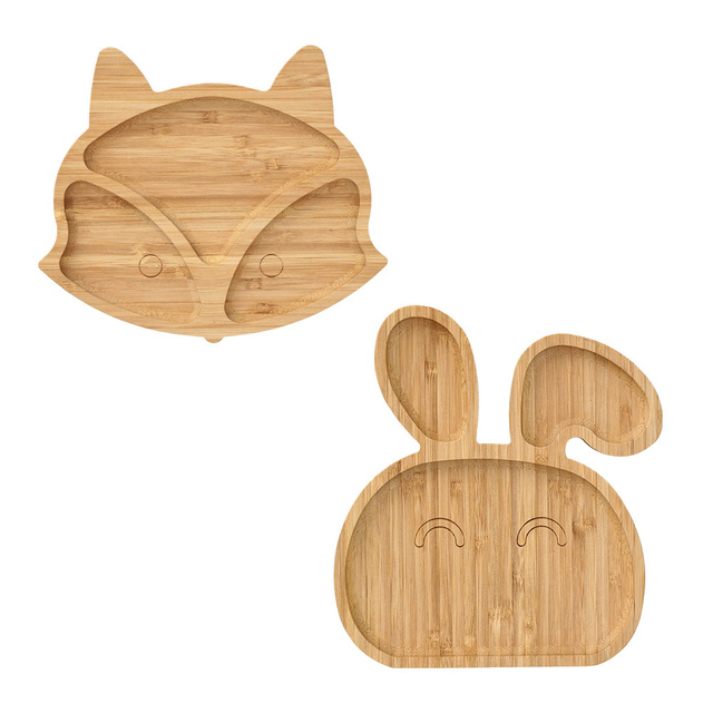 Farfurie de gustari din bambus in forma de iepure BUNNY, 23,5 x 21,5 cm