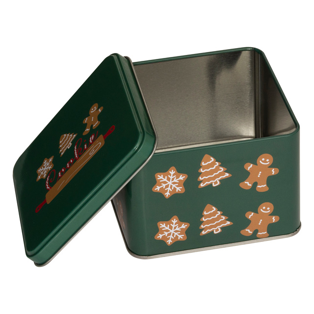 Containere metalice pentru biscuiți, 3 bucăți, verde