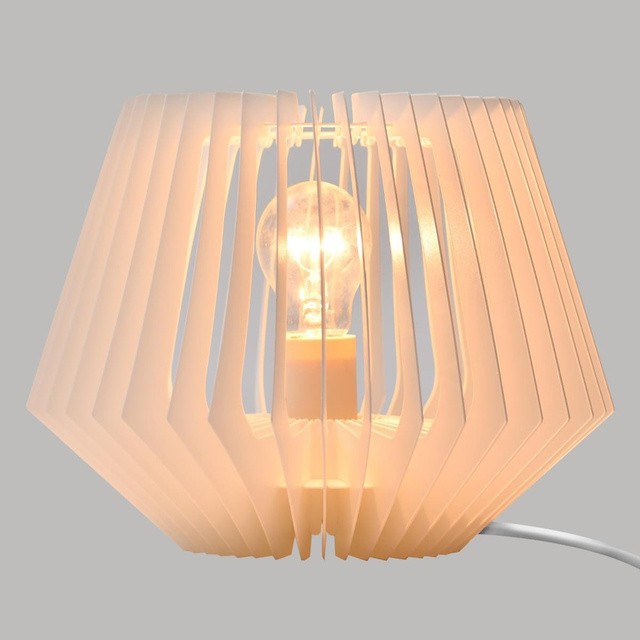 Lampa de masa cu bec decorativ, 21 cm, alb