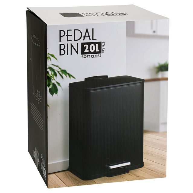 Coș de gunoi metalic DELTA, negru, 20 l