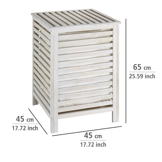 Cos de rufe, Wenko Norway, Lemn, 65 L, Alb