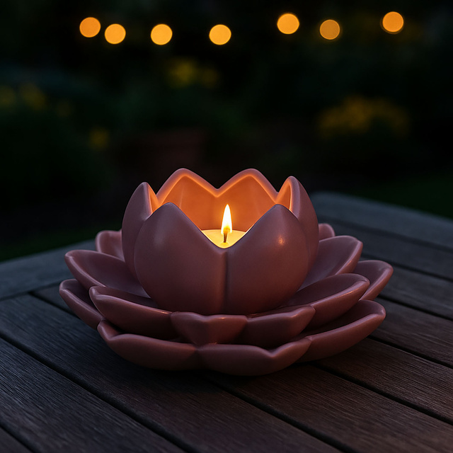 Suport pentru canapea floare de lotus din porțelan, 12,5 x 13 x 6,5 cm