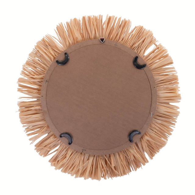 Oglinda pentru copii LEU, Ø 38 cm, cu rama din rafie