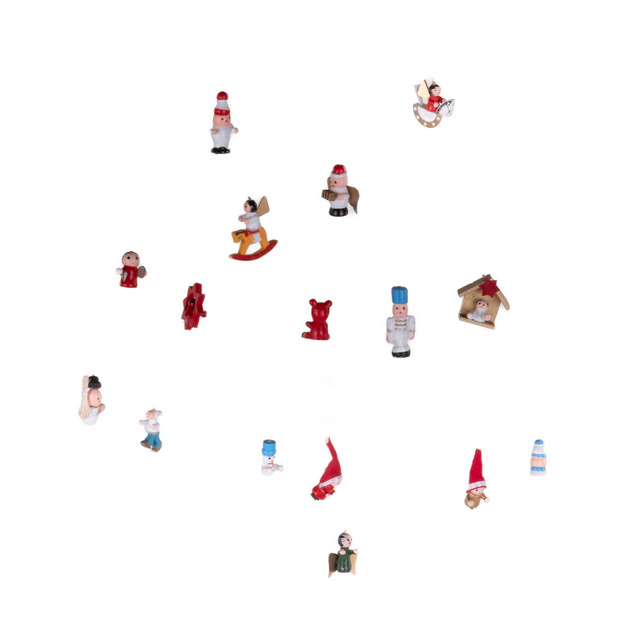 Set de jucării din lemn pentru brad, 24 buc.