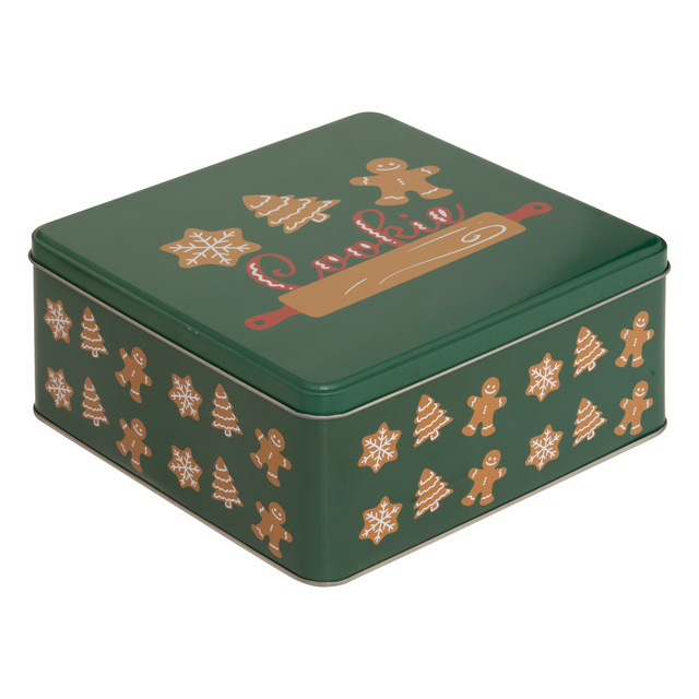 Containere metalice pentru biscuiți, 3 bucăți, verde