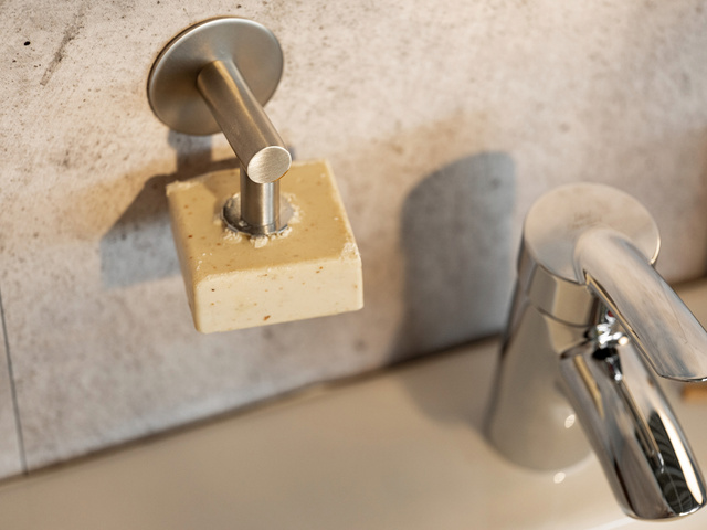 Suport magnetic, sapun Turbo-Loc® din otel inoxidabil satinat, Wenko