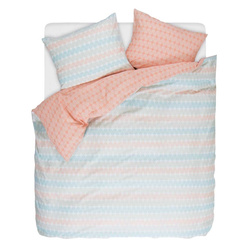 Set de lenjerie colorat din bumbac percal, cu model, 200 x 220 cm, Esprit