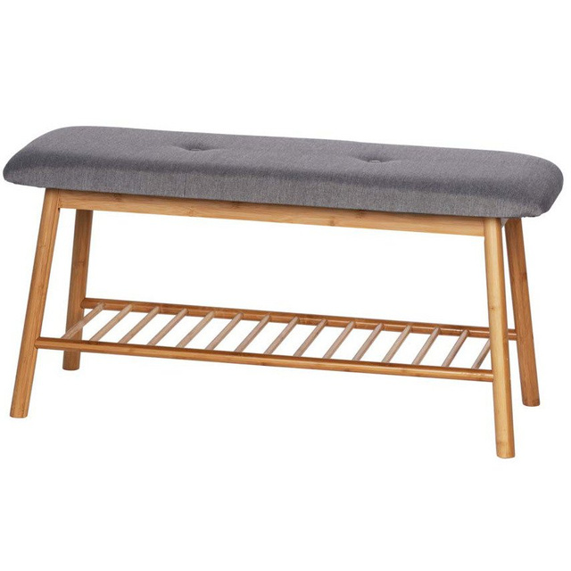 Bancă de hol cu raft pentru pantofi BAHARI, bambus, WENKO