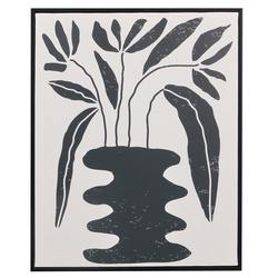 Tablou în ramă neagră cu motiv vegetal EMBER, 40 x 50 cm