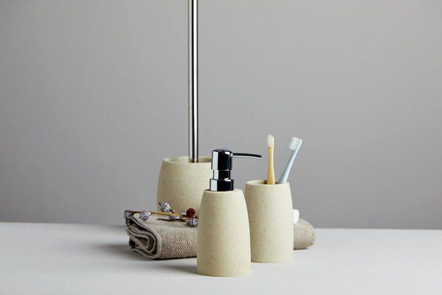 Recipient pentru perie GOA BEIGE + perie WC, WENKO, bej