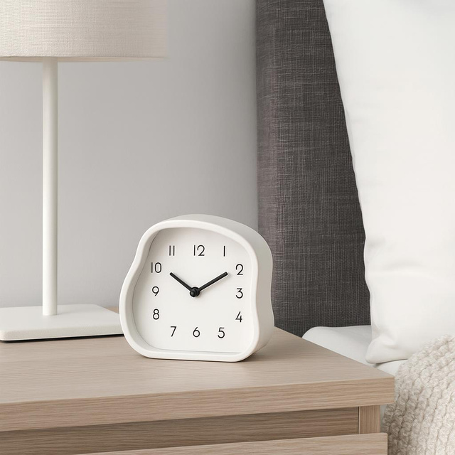 Ceas de masă AMORPH cu formă organică, cu față din sticlă, 12 cm, roz