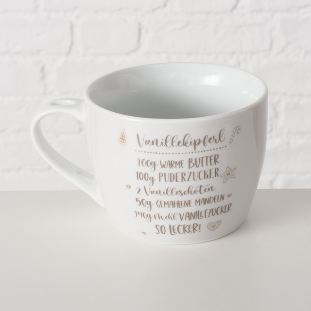 Cana din portelan cu capac si lingura, BRUTARIE, 600 ml