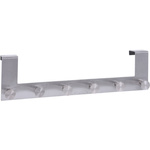 Cuier pentru ușă cu 6 cârlige, fără găurire, din oțel inoxidabil, 42 x 8 x 18 cm