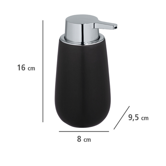 Dispenser săpun lichid BADI, Negru, 320 ml, WENKO
