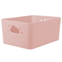 Coș de depozitare NEBULA cu mânere în formă de norișor și stea, înălțime 11 cm, roz