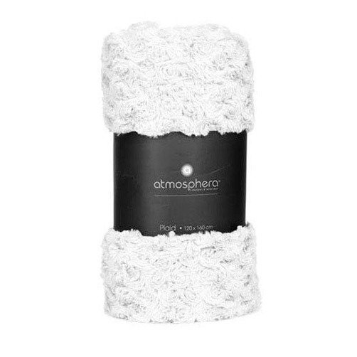 Cuvertura de pat blana artificiala, 120 x 160 cm