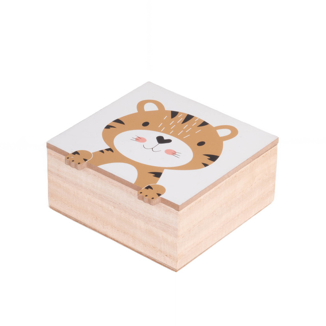 Cufărul pentru comorile copiilor Animăluțe cu lăbuțe, 15 x 15 x 7 cm