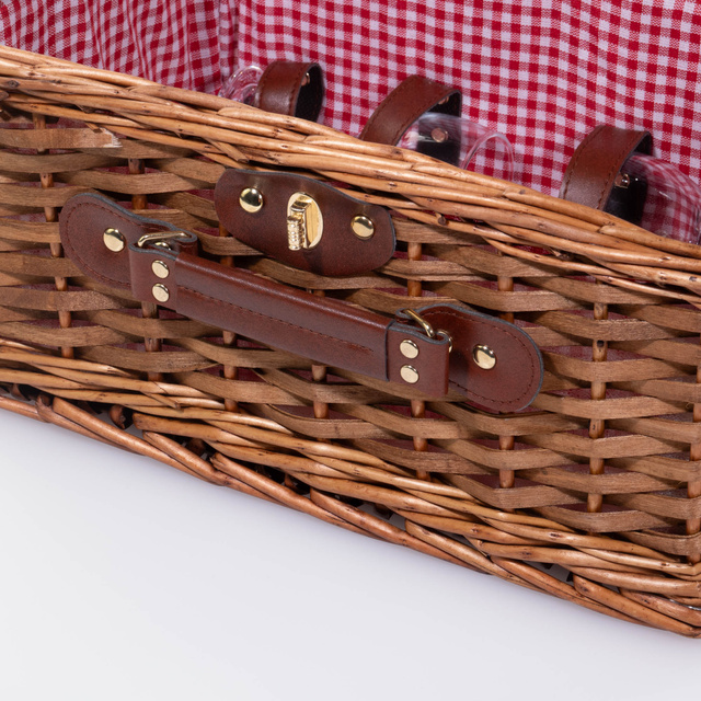 Cos de picnic din rachita Darcel, cu spatii pentru tacamuri