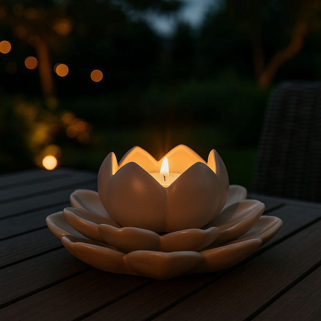 Suport pentru canapea floare de lotus din porțelan, 12,5 x 13 x 6,5 cm