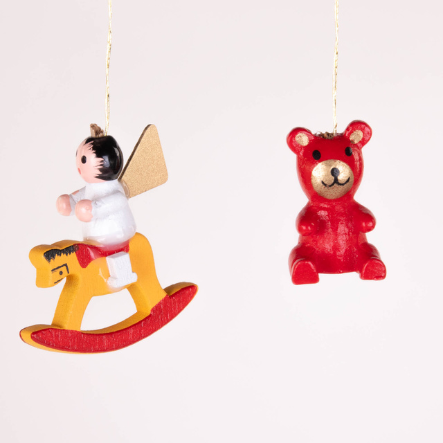 Set de jucării din lemn pentru brad, 24 buc.