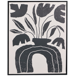 Tablou în ramă neagră cu motiv vegetal EMBER, 40 x 50 cm