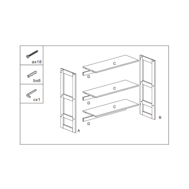 Raft baie Lab'n Modul, bambus, 69,7 x 20 x 84 cm