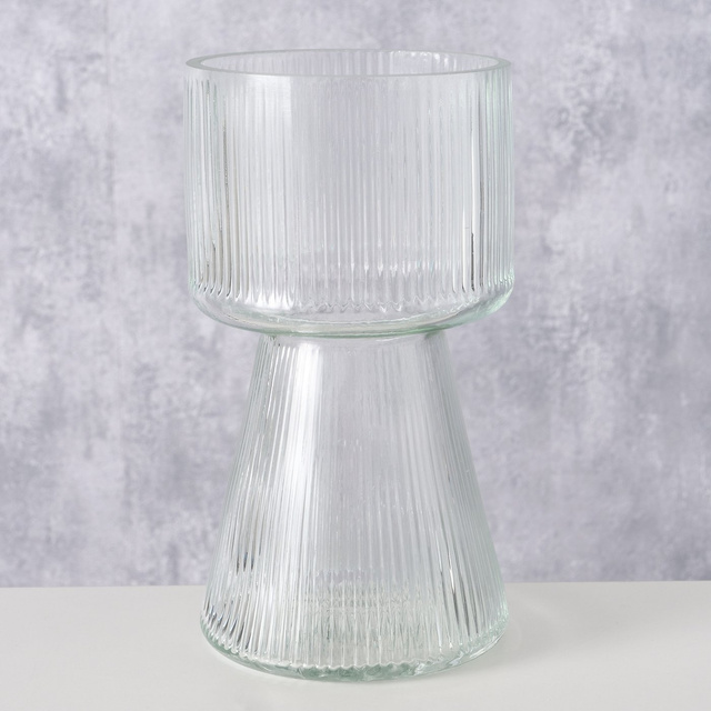 Vaza din sticla  Imano, sticla  canelata, 18 cm