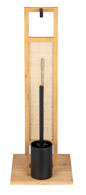 Suport pentru hartie igenica si perie WC RIVALTA, 3in1, bambus, WENKO