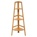 Raft de baie pe colț, bambus, 3 niveluri