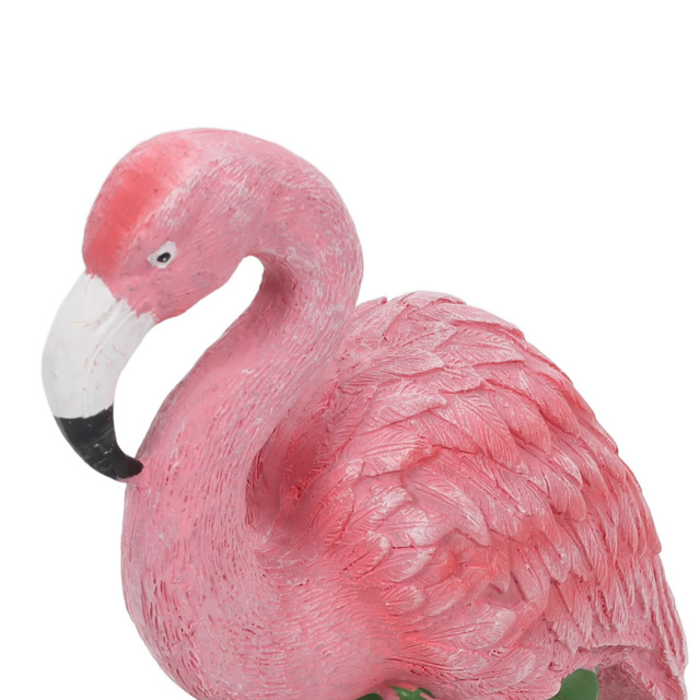 Figurină flamingo de grădină cu reflector, 24 x 24 x 10,5 cm