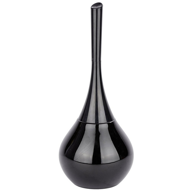 Recipient pentru perie FLAKON BLACK + perie WC, WENKO, negru