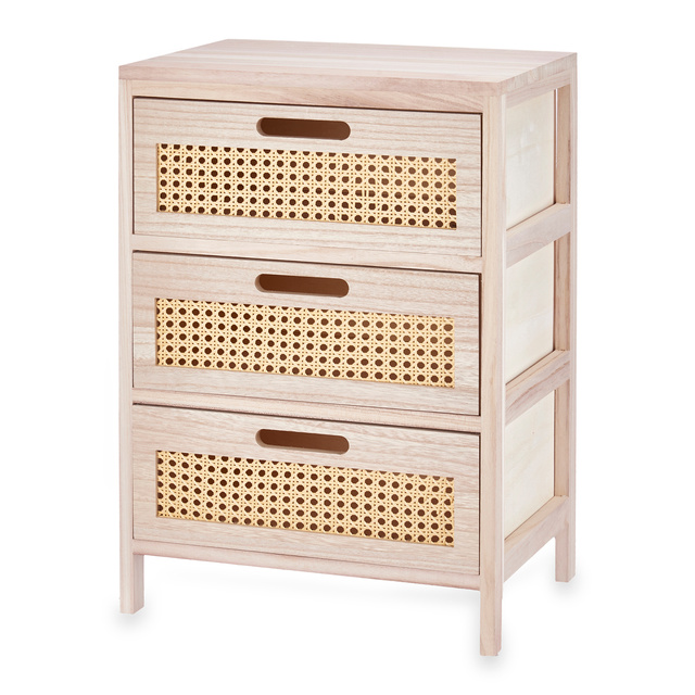 Comoda ingusta cu 3 sertare, impletitura vieneza, 29 x 40 x 58 cm