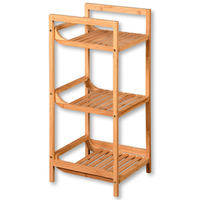 Raft baie cu 3 polite, bambus, KESPER