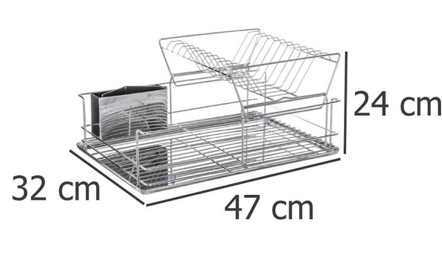 Scurgător de vase pe două niveluri, scurgător - oțel inoxidabil