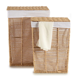 Set 2 coșuri din răchită cu capac